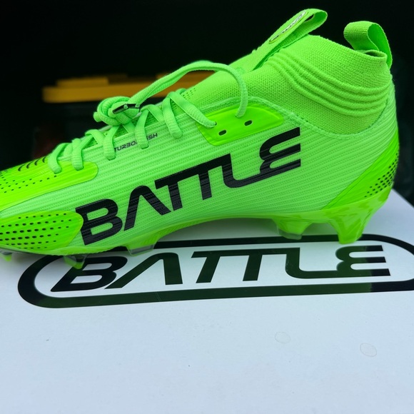 Green Battle Football Cleats - Picture 3 of 7